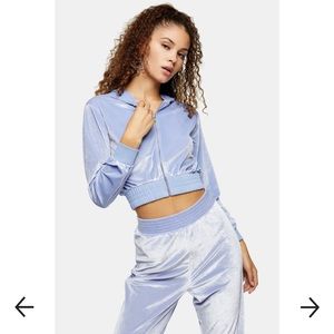 Must go before 27th! Topshop Velvet Cropped Hoodie Size 2 (brand new)